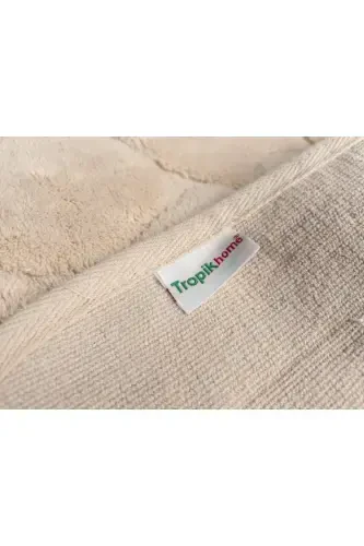 Mera Kaymaz Taban 2lı Paxtalı Hammom Gilami Yuviladigan 60x100 50x60cm Hammom Gilami Bej-Bej - 4