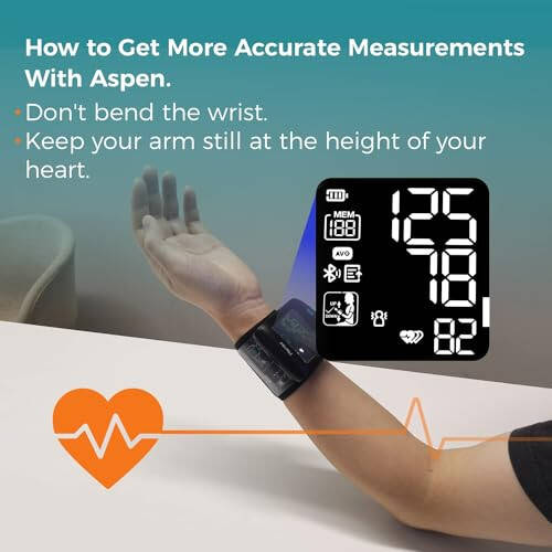 Meraw blood pressure monitor for adults with cuff, blood pressure monitor wrist cuff, blood pressure machine for home use 5.3-8.5'' Automatic Bluetooth High Accuracy Irregular Heartbeat Monitoring APP Aspen Black - 2