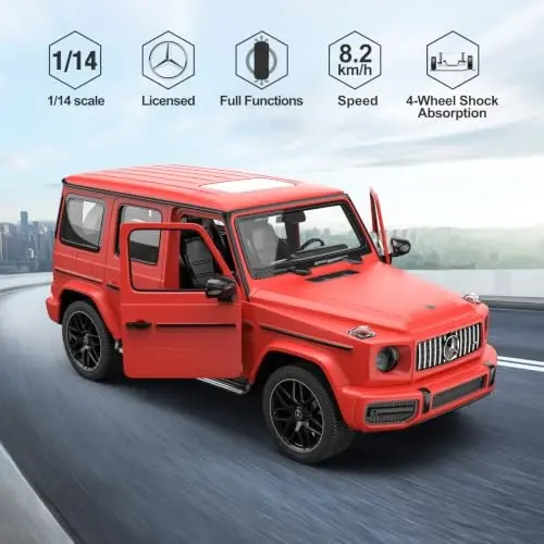 Mercedes Remote Control Car Rastar 1/14 Mercedes AMG G63 Kids RC Car for Adult Kids, Red 2.4GHz, 3 Doors Open - 5