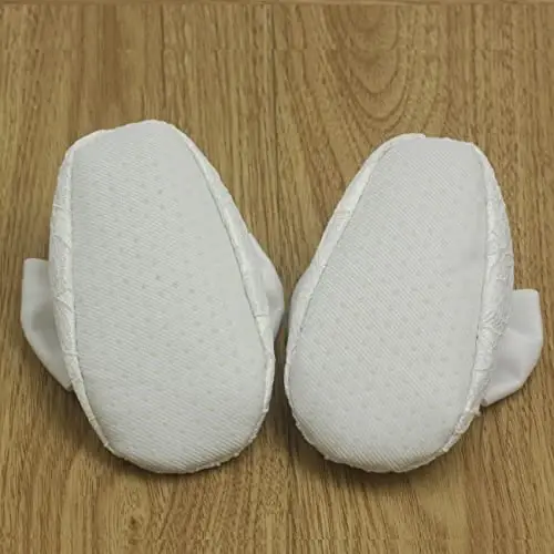 Nihao Baby Girls White Baptism Shoes and Headband Set Christening Dress Shoes - 6