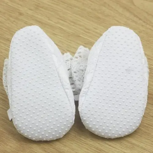 Nihao Baby Girls White Baptism Shoes and Headband Set Christening Dress Shoes - 5