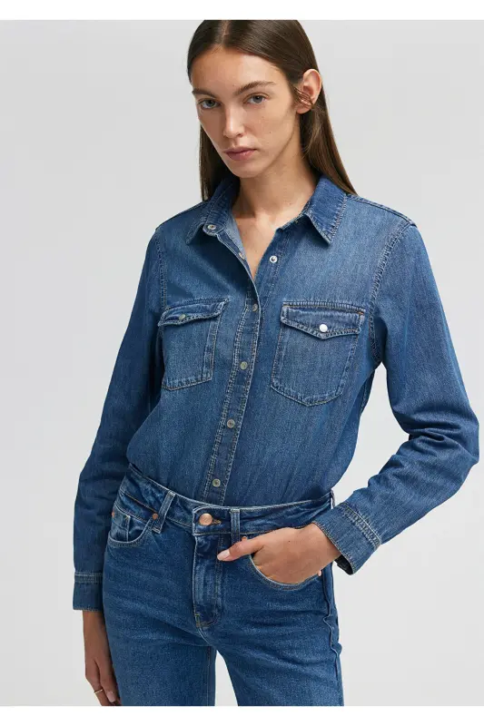 Merida Real Blue Dark Jean Shirt Fitted - 1