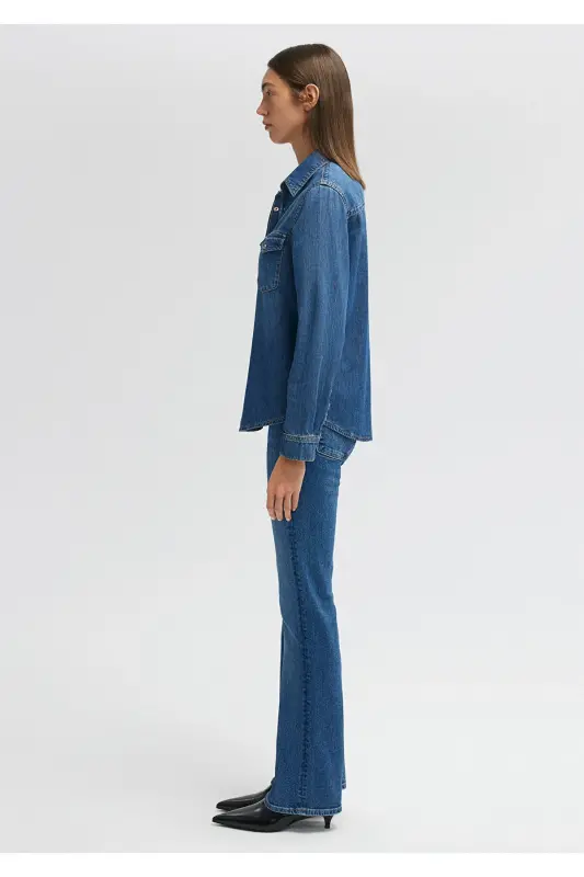 Merida Real Blue Dark Jean Shirt Fitted - 4