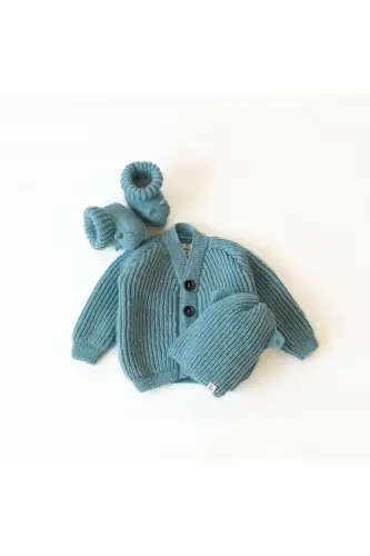 Merino Cardigan-Blue - 6