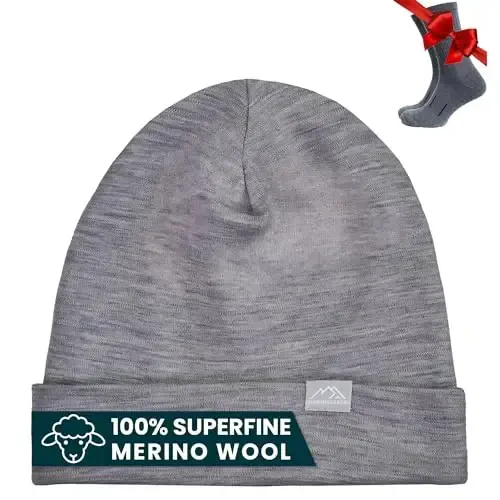 Merino Jun Beanie Erkaklar va Ayollar uchun – Erkaklar va Ayollar uchun yangi manjetli Merino Jun shlyapalari - Unisex kattalar uchun Beanie shlyapa va paypoqlar 
