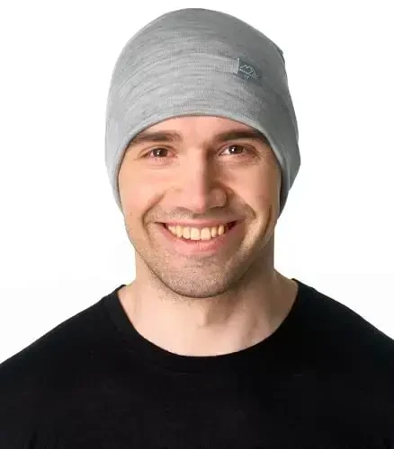 Merino jun bosh kiyimi erkaklar va ayollar uchun – Erkaklar va ayollar uchun yangi manjetli merino jun shlyapalari - Unisex kattalar uchun jun bosh kiyimi va paypoqlar - 3