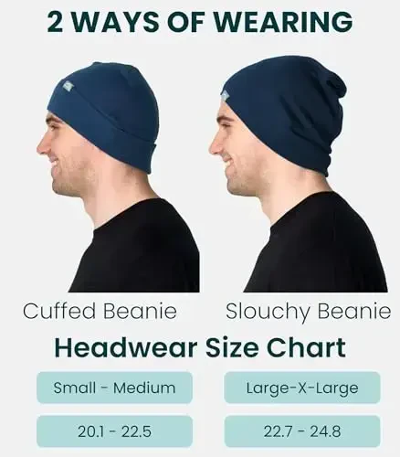 Merino Wool Beanie Men and Women – Cuff Merino Wool Hats for Men and Women - Unisex Adult Beanie Hat and Socks - 3