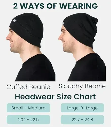 Merino Wool Beanie Men and Women – Novelty Cuff Merino Wool Hats for Men and Women - Unisex Adult Beanie Hat and Socks - 6