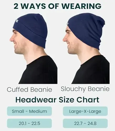 Merino Wool Beanie Men and Women – Novelty Cuff Merino Wool Hats for Men and Women - Unisex Adult Beanie Hat and Socks - 6