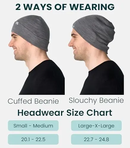 Merino Wool Beanie Men and Women – Novelty Cuff Merino Wool Hats for Men and Women - Unisex Adult Beanie Hat and Socks - 6