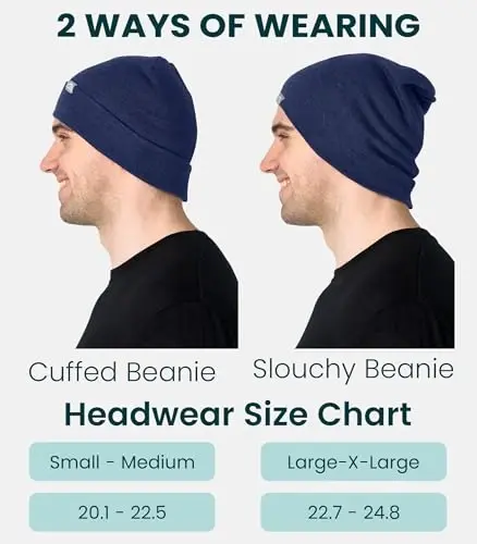 Merino Wool Beanie Men and Women – Novelty Cuff Merino Wool Hats for Men and Women - Unisex Adult Beanie Hat and Socks - 6