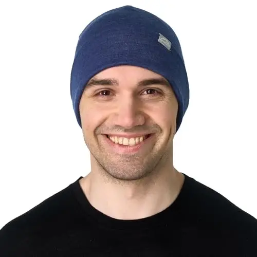 Merino Wool Beanie Men and Women – Novelty Cuff Merino Wool Hats for Men and Women - Unisex Adult Beanie Hat and Socks - 3