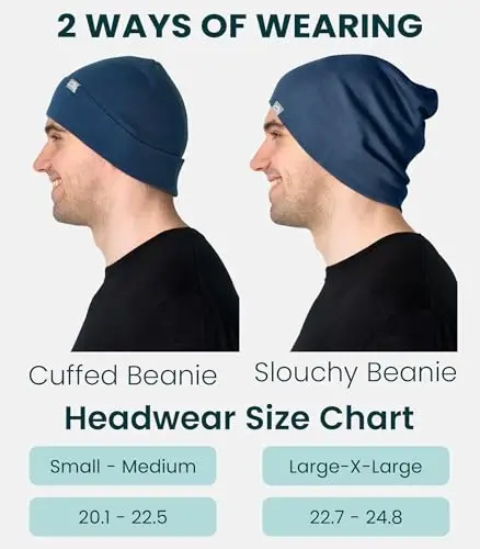 Merino Wool Beanie Men and Women – Cuff Merino Wool Hats for Men and Women - Unisex Adult Beanie Hat and Socks - 1