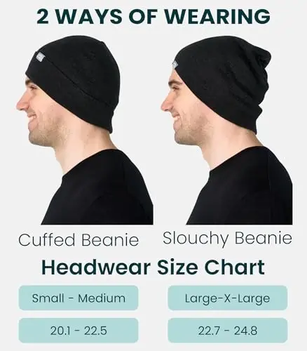 Merino Wool Beanie Men and Women – Novelty Cuff Merino Wool Hats for Men and Women - Unisex Adult Beanie Hat and Socks - 6