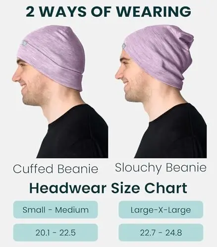 Merino Wool Beanie Men and Women – Novelty Cuff Merino Wool Hats for Men and Women - Unisex Adult Beanie Hat and Socks - 3