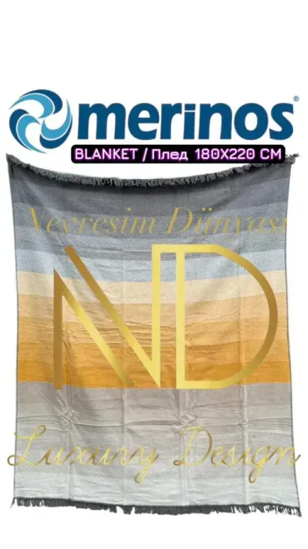 Merinos Montant Sarı Çift Kişilik Battaniye - 1