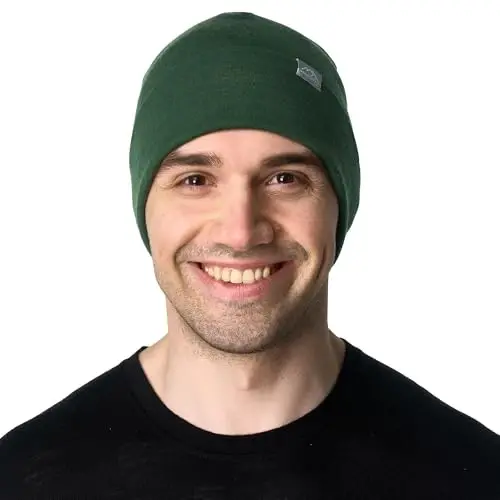 Merino Wool Beanie Men and Women – Novelty Cuff Merino Wool Hats for Men and Women - Unisex Adult Beanie Hat and Socks - 3