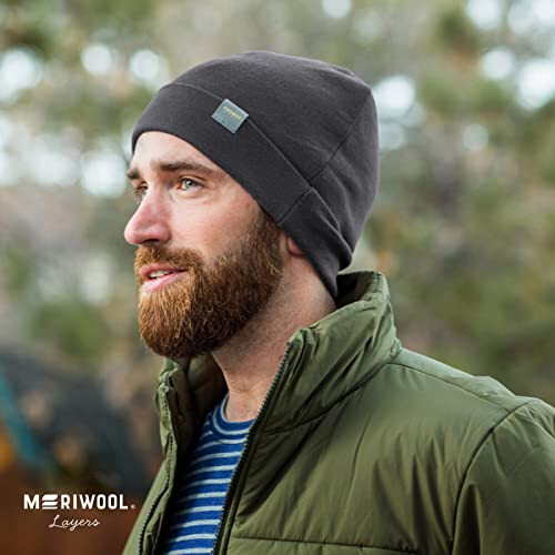 MERIWOOL Unisex Merino Wool Cuff Beanie Winter Hat for Men and Women - 4