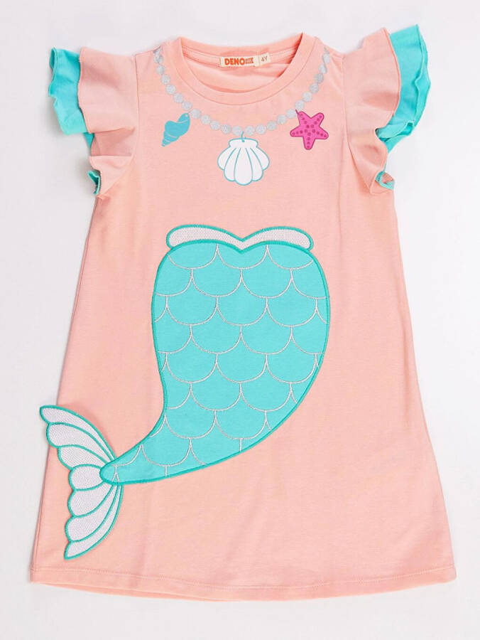 Mermaid Pink Girl Dress - 8