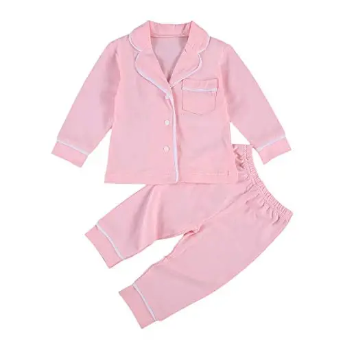 Merqwadd Kichkintoy Chaqaloq Tugmali Pajama To'plami O'g'il Qizlar uchun Pajama Kiyimlari 