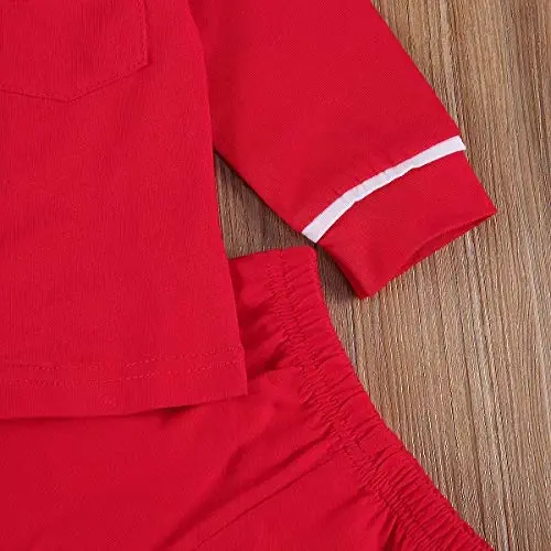 Merqwadd Toddler Baby Button-Down Pajamas Set, Cotton 2-PCS-PJs Set Shirt and Pants Sleepwear for Unisex Kids - 2