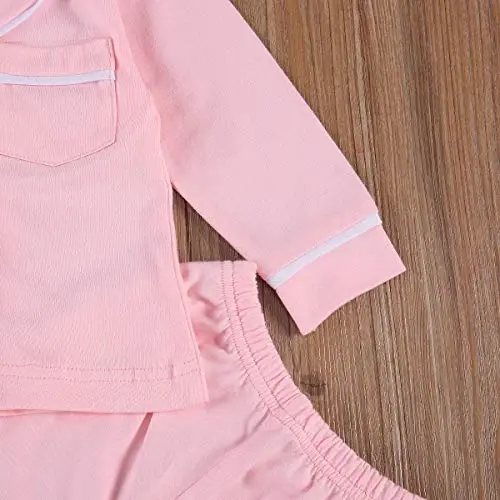 Merqwadd Toddler Baby Button-Down Pajamas Set for Boys Girls Pjs Outfits - 2