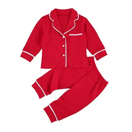 Merqwadd Toddler Baby Tugmachali Pijama To'plami, Paxta 2 dona PJs To'plami Ko'ylak va Shim Unisex Bolalar uchun Uyqu Kiyimi - 1
