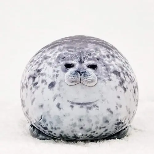 MerryXD Chubby Blob Seal Pillow, Stuffed Cotton Plush Animal Toy Cute Ocean Large (23.6 in) - MERRYXD