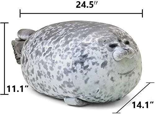 MerryXD Chubby Blob Seal Pillow, Stuffed Cotton Plush Animal Toy Cute Ocean Large (23.6 in) - MerryXD