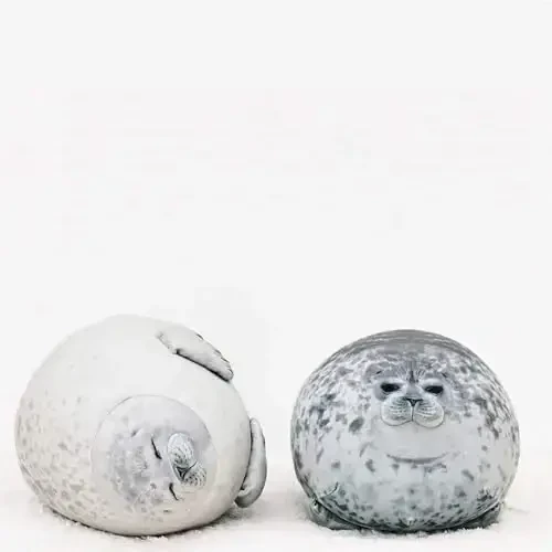 MerryXD Chubby Blob Seal Pillow,Stuffed Cotton Plush Animal Toy Cute Ocean Medium(17.6 in) - 6