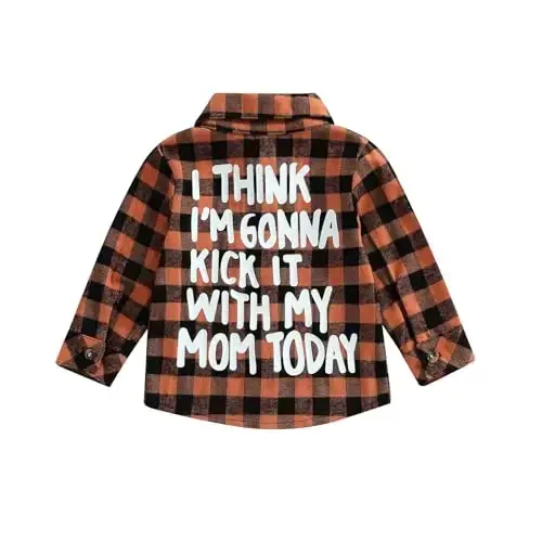 MERSARIPHY Toddler Long Sleeve Shirt Baby Boy Girl Plaid Top for Toddler Spring Winter Coat for Kid 