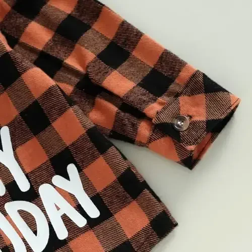 MERSARIPHY Toddler Long Sleeve Shirt Baby Boy Girl Plaid Top for Toddler Spring Winter Coat for Kid - 5