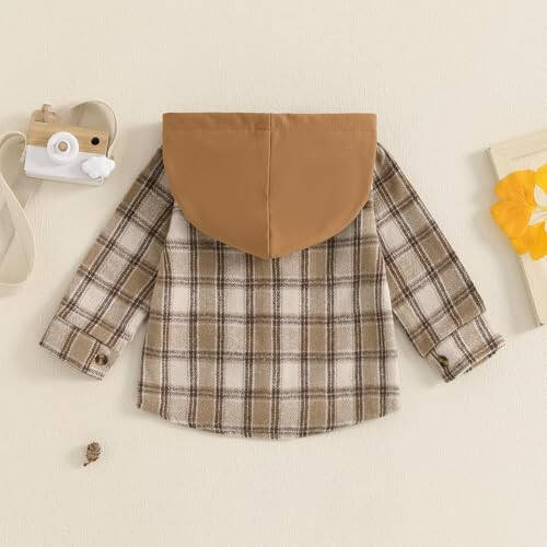 MERSARIPHY Toddler Boy Girl Jacket Button Down Plaid Flannel Baby Hoodies Fall Winter Festival Outfits for Kids - 3