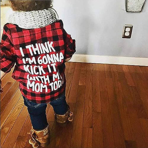 MERSARIPHY Toddler Long Sleeve Shirt Baby Boy Girl Plaid Top for Toddler Spring Winter Coat for Kid - 16