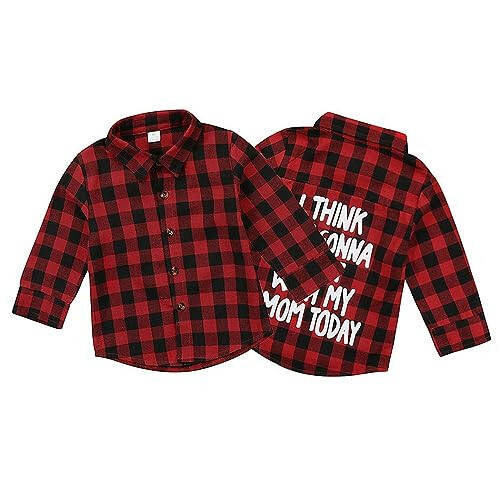 MERSARIPHY Toddler Long Sleeve Shirt Baby Boy Girl Plaid Top for Toddler Spring Winter Coat for Kid - 19