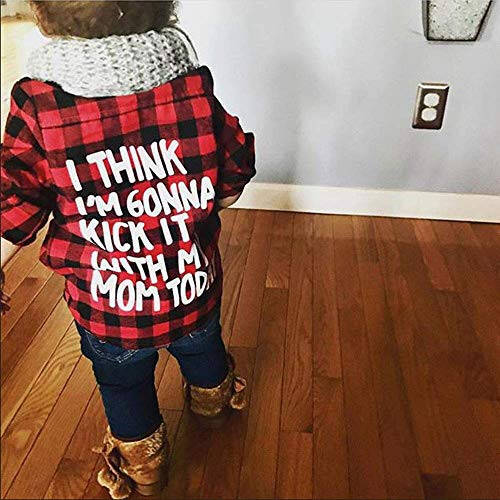 MERSARIPHY Toddler Long Sleeve Shirt Baby Boy Girl Plaid Top for Toddler Spring Winter Coat for Kid - 10