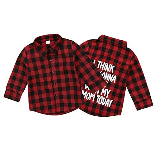 MERSARIPHY Toddler Long Sleeve Shirt Baby Boy Girl Plaid Top for Toddler Spring Winter Coat for Kid - 13