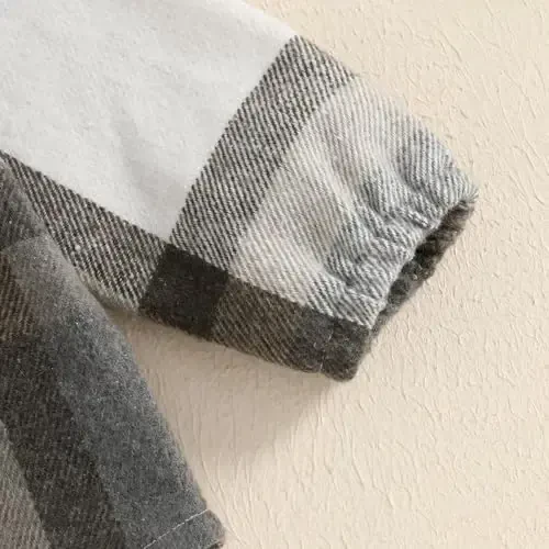 MERSARIPHY Toddler O'g'il Bola Qiz Palto Tugmasi Plaid Flanel Chaqaloq Xuddi Kuzgi Qishki Festival Bolalar uchun Kiyimlar - 6