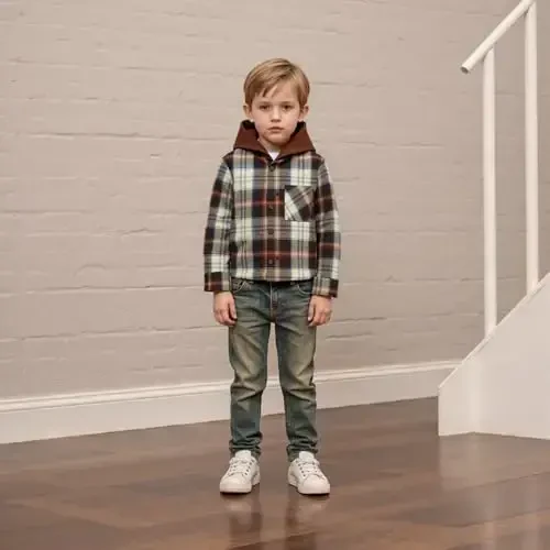 MERSARIPHY Toddler O'g'il Qiz Kurtkasi Tugmachali Plaid Flanel Chaqaloq Xuddi Kuz Qish Festivali Bolalar uchun Kiyimlar - 5