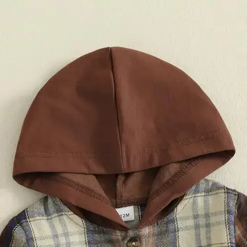 MERSARIPHY Toddler O'g'il Qiz Kurtkasi Tugmachali Plaid Flanel Chaqaloq Xuddi Kuz Qish Festivali Bolalar uchun Kiyimlar - 7