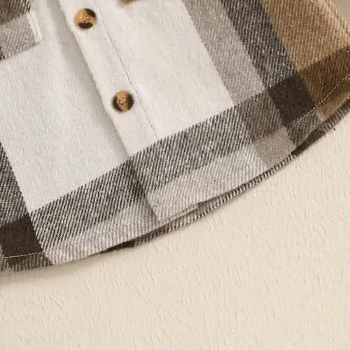 MERSARIPHY Toddler Boy Girl Jacket Button Down Plaid Flannel Baby Hoodies Fall Winter Festival Outfits for Kids - 7