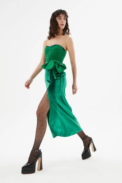 Мерт Аслан Платье-бюстье из бархата - Modazone