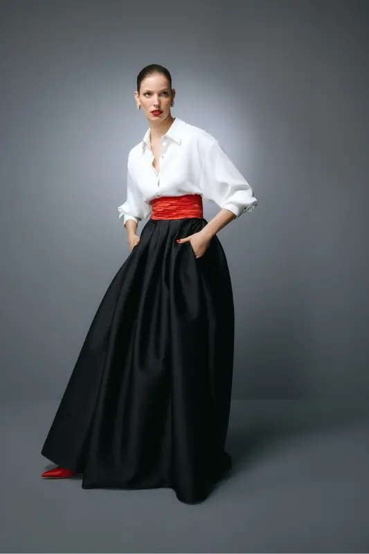 Mert Aslan Ruched Taffeta Skirt - 3
