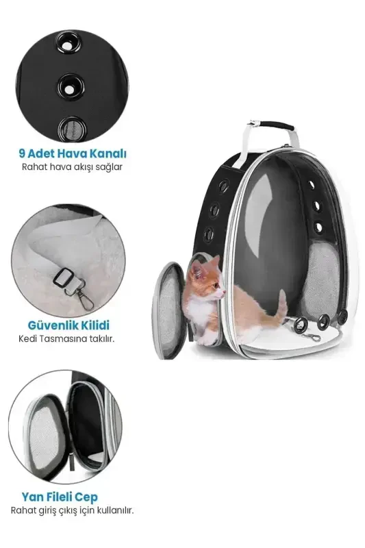 Mesh Expandable Transparent Astronaut Cat Dog Pet Carrier Bag Yellow-Yellow - 4