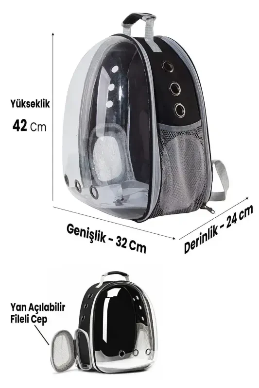 Mesh Expandable Transparent Astronaut Cat Dog Pet Carrier Bag Yellow-Yellow - 5