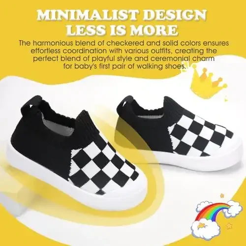 Mesh Toddler Shoes, Baby Sneakers Girls Boys, Baby Sock Shoe, Slip-On Baby Walking Shoes, Breathable Toddler Tennis Shoes, Baby Non-Slip Breathable Slippers with Soft Rubber Soles 6 9 12 18 24 Months - 5