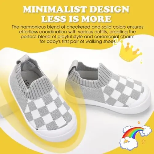 Mesh Toddler Shoes,Baby Sneakers Girls Boys, Baby Sock Shoe,Slip-On Baby Walking Shoes,Breathable Toddler Tennis Shoes,Baby Non-Slip Breathable Slippers with Soft Rubber Soles 6 9 12 18 24 Months - 5