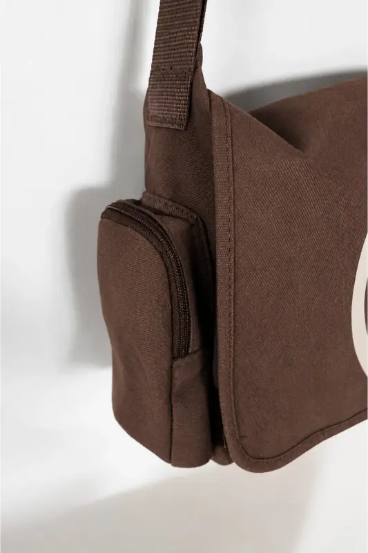 Messenger Bag Unisex Street Style - Brown - 3