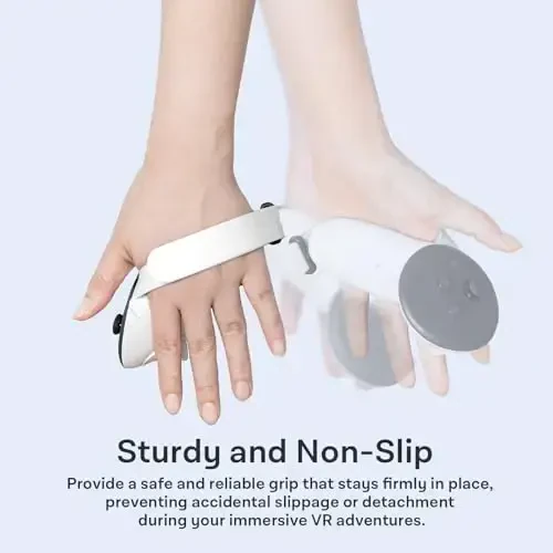 CoBak Controller Grips for Meta Quest 3s and Quest 3, Adjustable Knuckle Straps Accessories for Touch Plus Controllers, White - 5