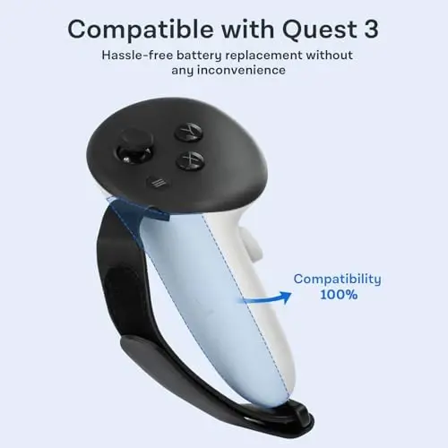 CoBak Controller Grips for Meta Quest 3s and Quest 3, Adjustable Knuckle Straps Accessories for Touch Plus Controllers - 2